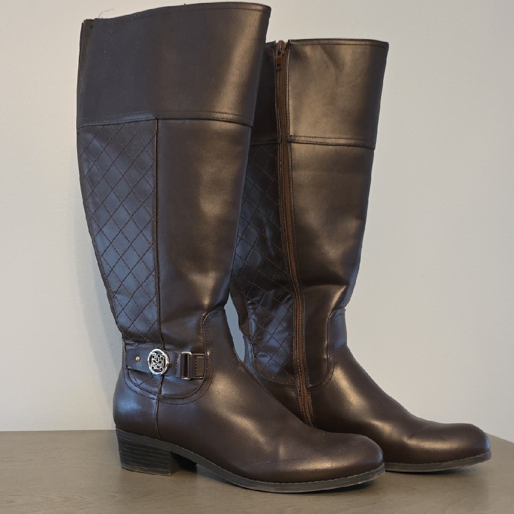Liz Claiborne Brown Quilted Over-the-Knee Riding Boots